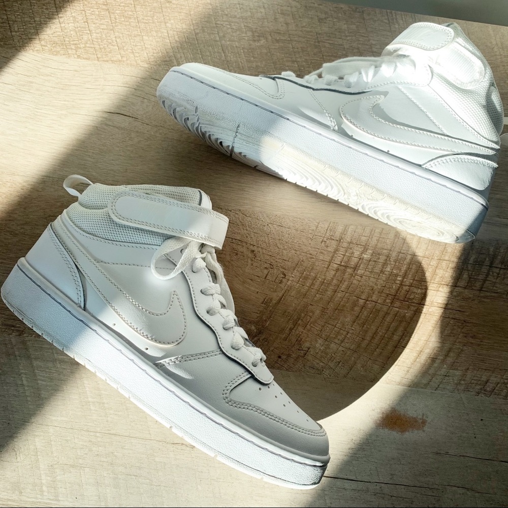 Nike Court Borough Mid 2 White Sneaker Leather 7.5 - Picture 5 of 7